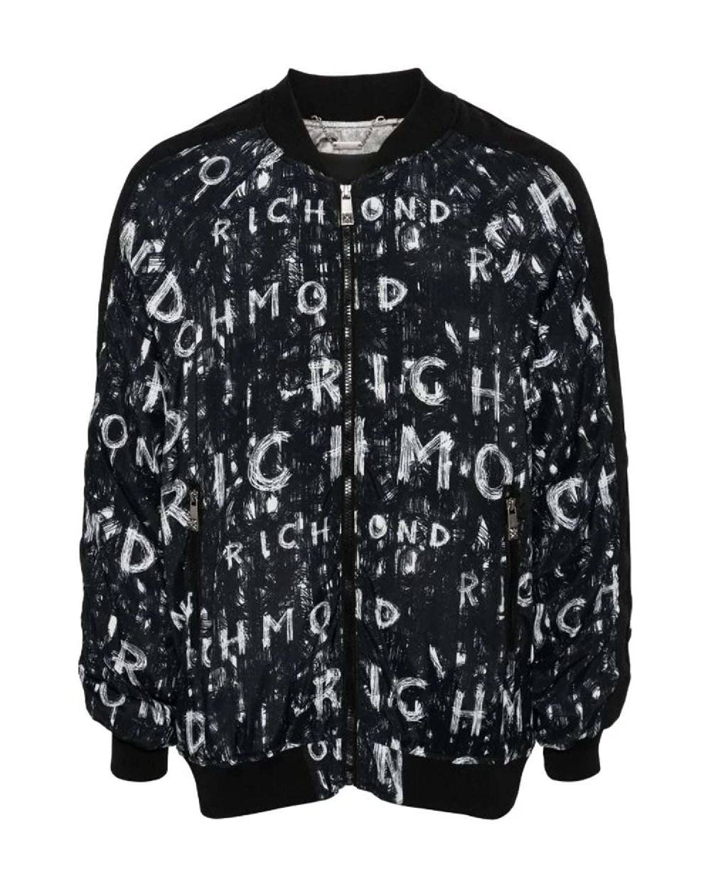 John Richmond Bomber con pattern decorativo allover Qualità Garantita