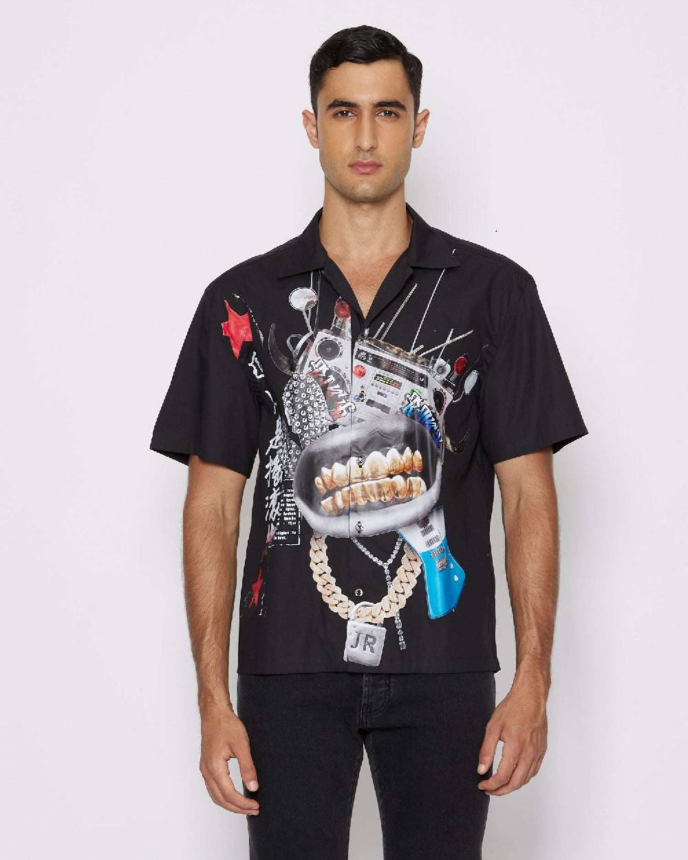 John Richmond Camicia con grafica sul davanti Outlet