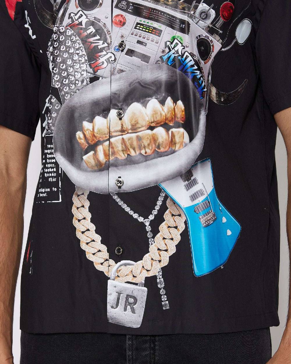 John Richmond Camicia con grafica sul davanti Outlet