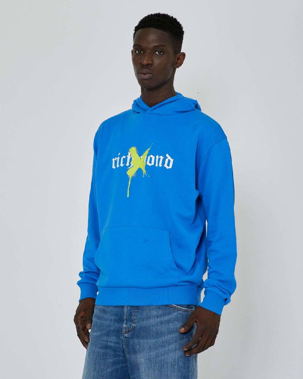 John Richmond Felpa con cappuccio e stampa sul davanti Moda