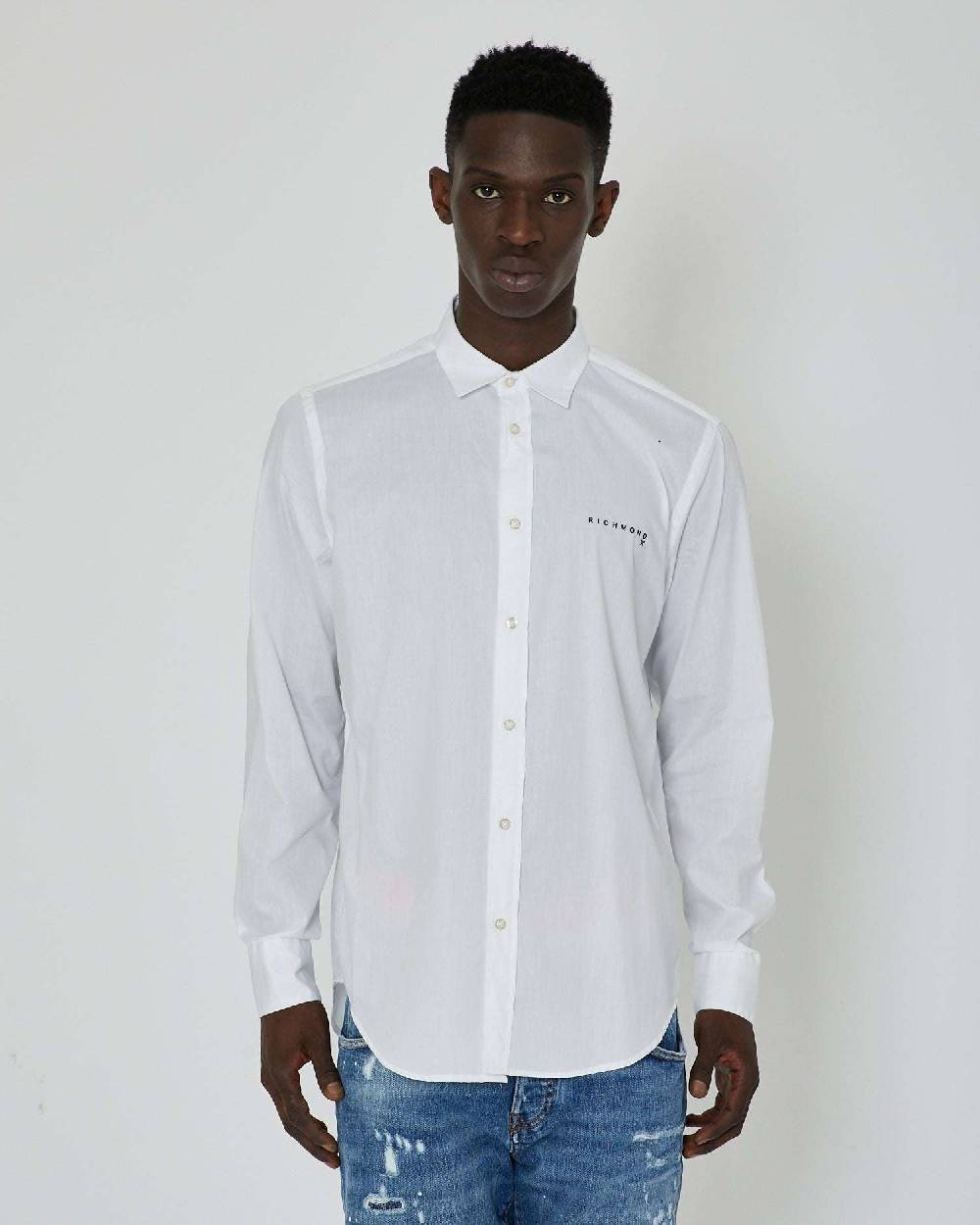 John Richmond Camicia con logo a contrasto sul davanti Smaltimento dello stoccaggio