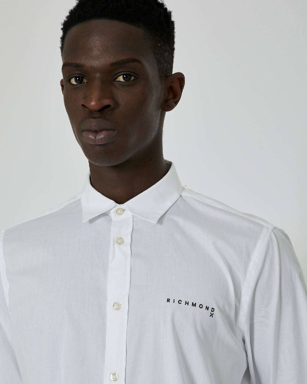 John Richmond Camicia con logo a contrasto sul davanti Smaltimento dello stoccaggio