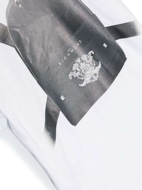 John Richmond kids T-shirt con stampa sul davanti e sul retro Presa