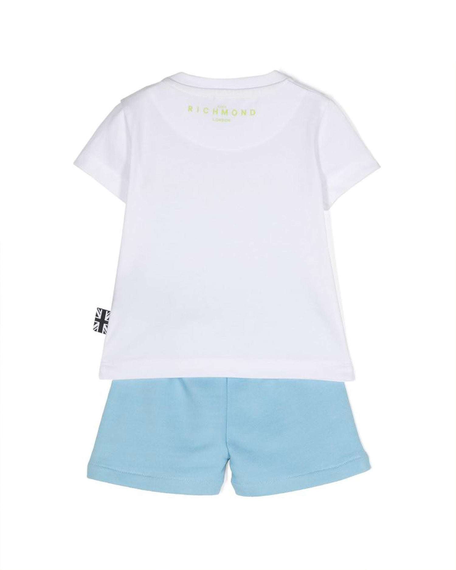 John Richmond kids Completo t-shirt con logo e bermuda Vendita Calda