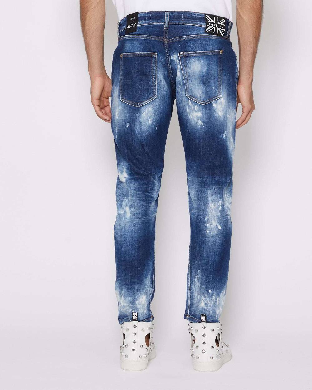 John Richmond Jeans slim con strappi sul davanti bleaching effect Soddisfazione Garantita