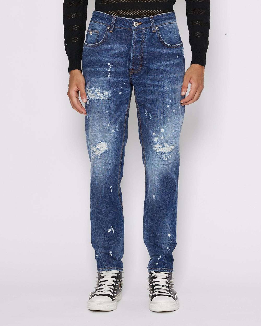 John Richmond Jeans slim con strappi sul davanti Consegna Veloce