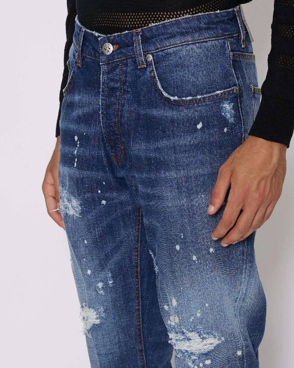 John Richmond Jeans slim con strappi sul davanti Consegna Veloce