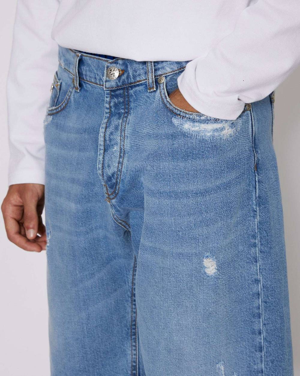John Richmond Bermuda regular in denim Sconto