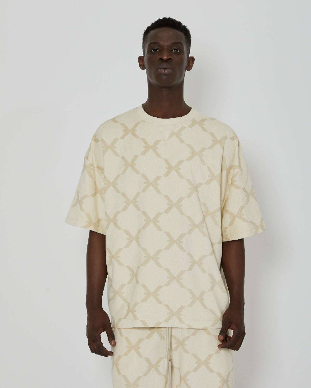John Richmond T-shirt over con pattern ton sur ton Qualità Garantita