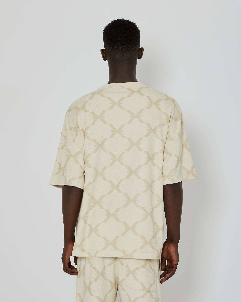 John Richmond T-shirt over con pattern ton sur ton Qualità Garantita