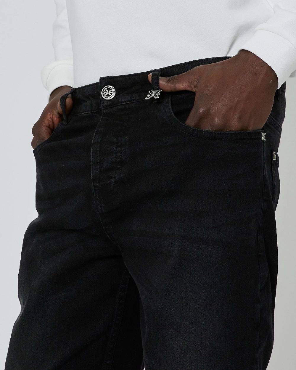 John Richmond Jeans slim fit con etichetta metallica sul davanti Prezzo Ridotto