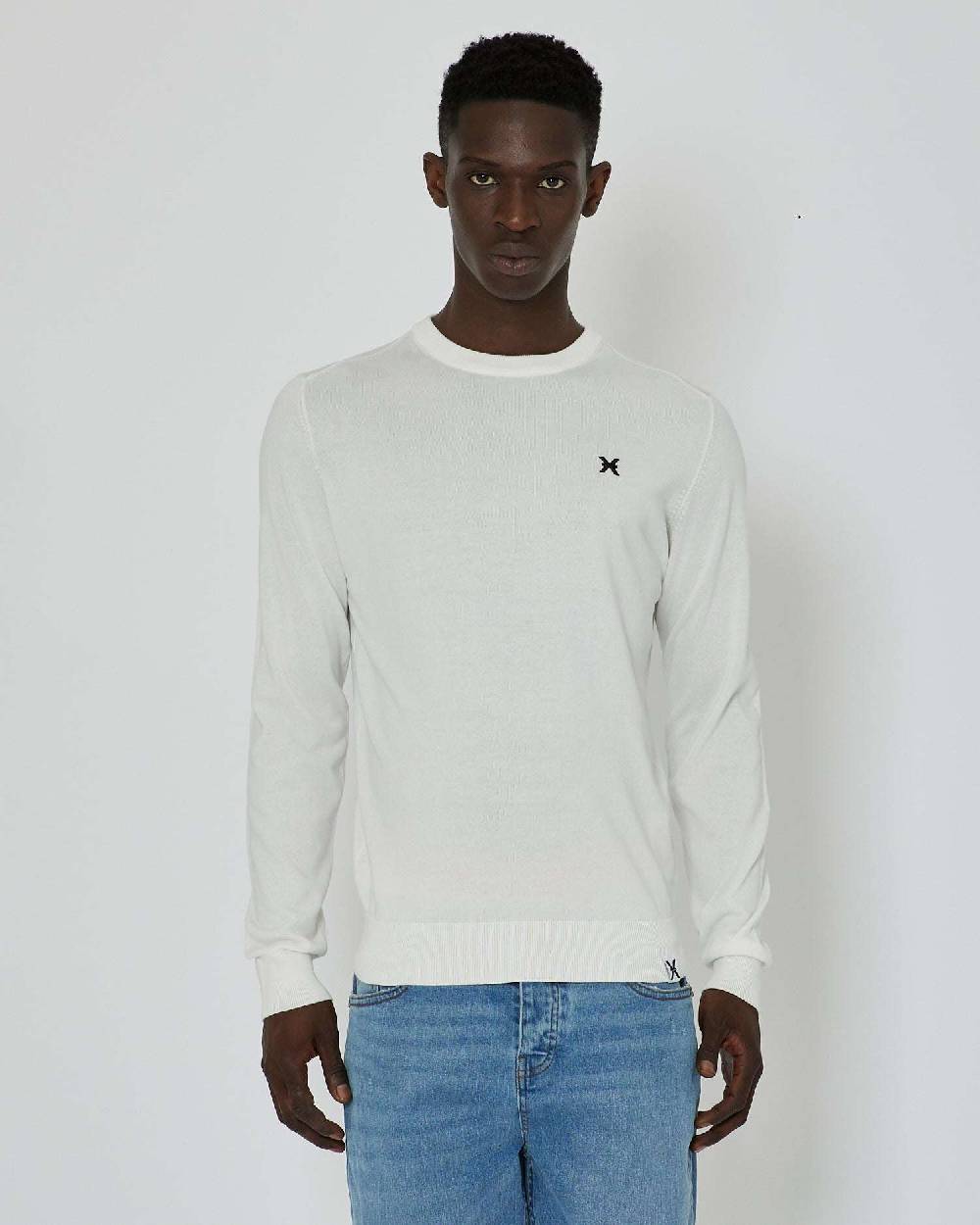 John Richmond Maglia con logo a contrasto sul davanti e banda bicolor sul retro Sconto