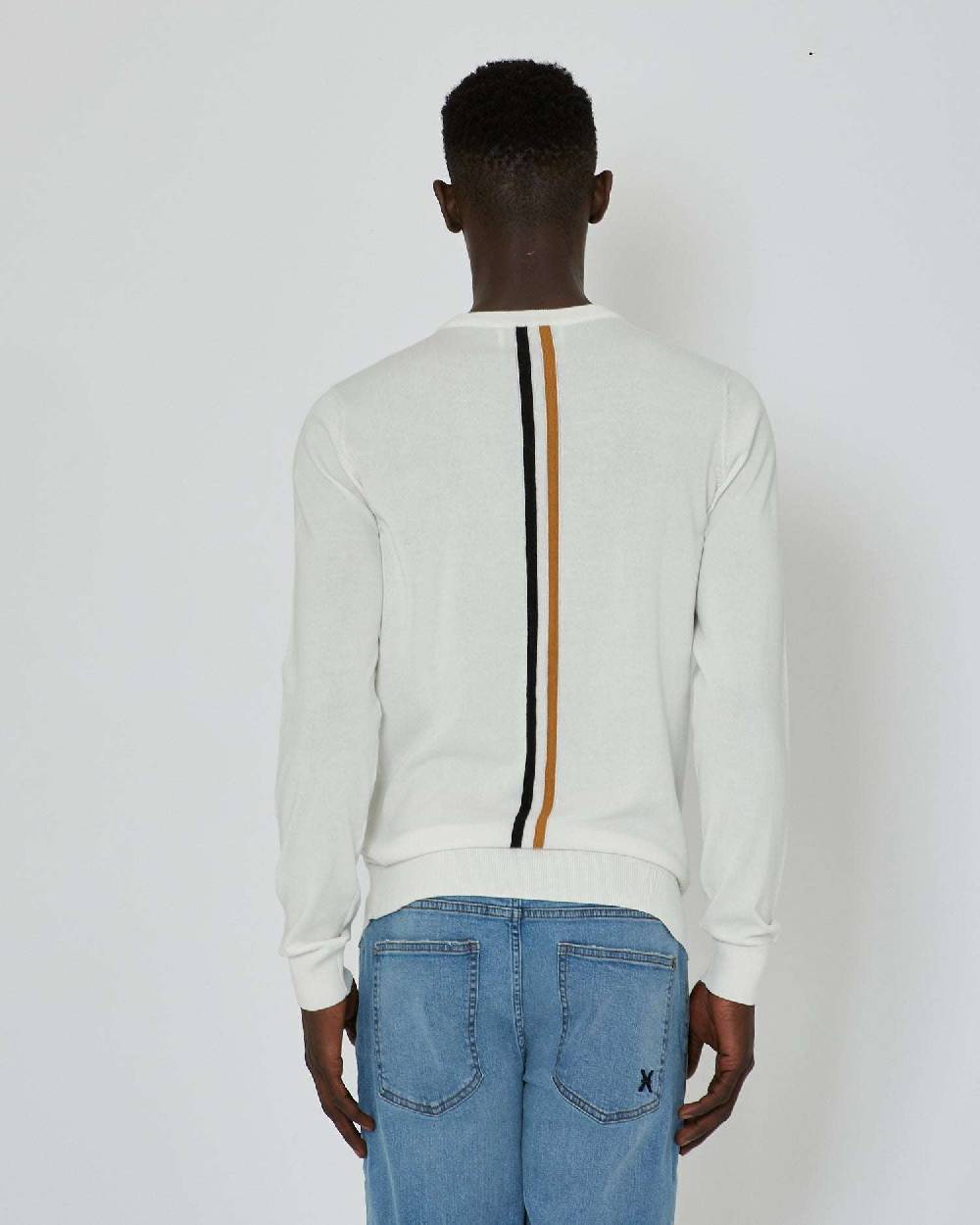John Richmond Maglia con logo a contrasto sul davanti e banda bicolor sul retro Sconto