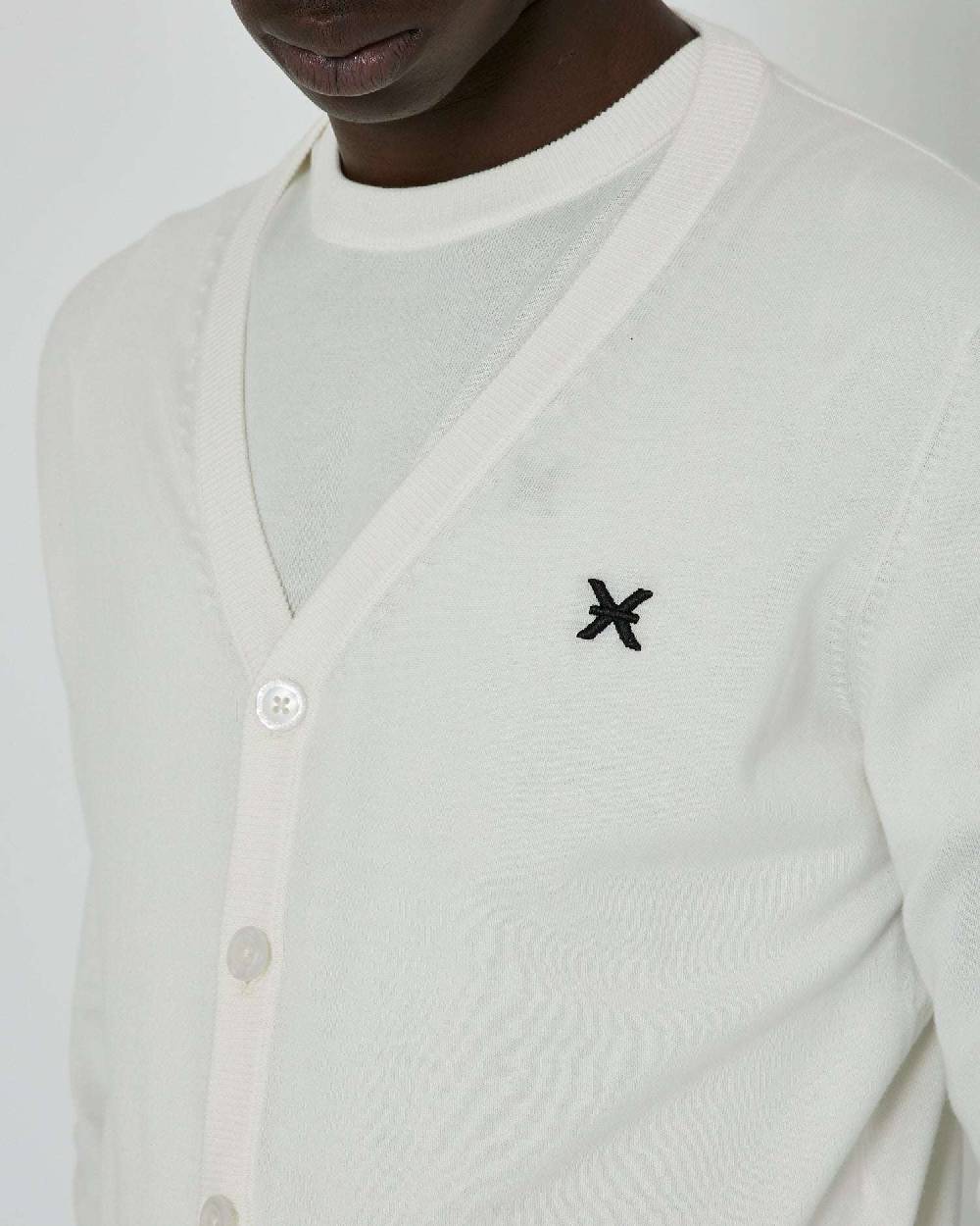 John Richmond Cardigan con logo a contrasto sul davanti e banda bicolor sul retro Offerta