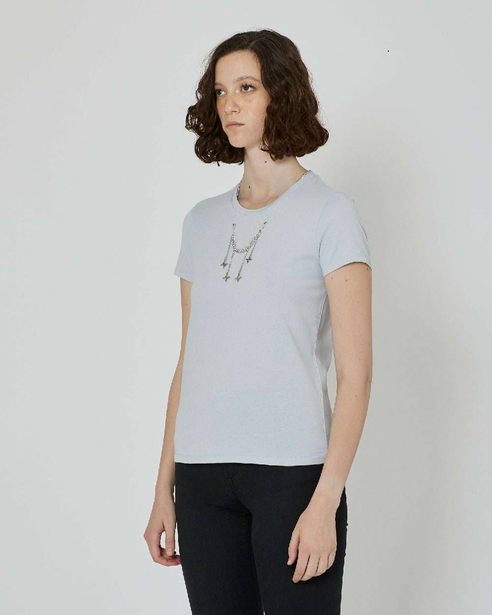John Richmond T-shirt con catena metallica removibile In Saldo