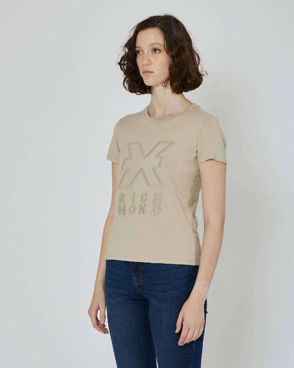 John Richmond T-shirt con stampa applicata sul davanti Moda