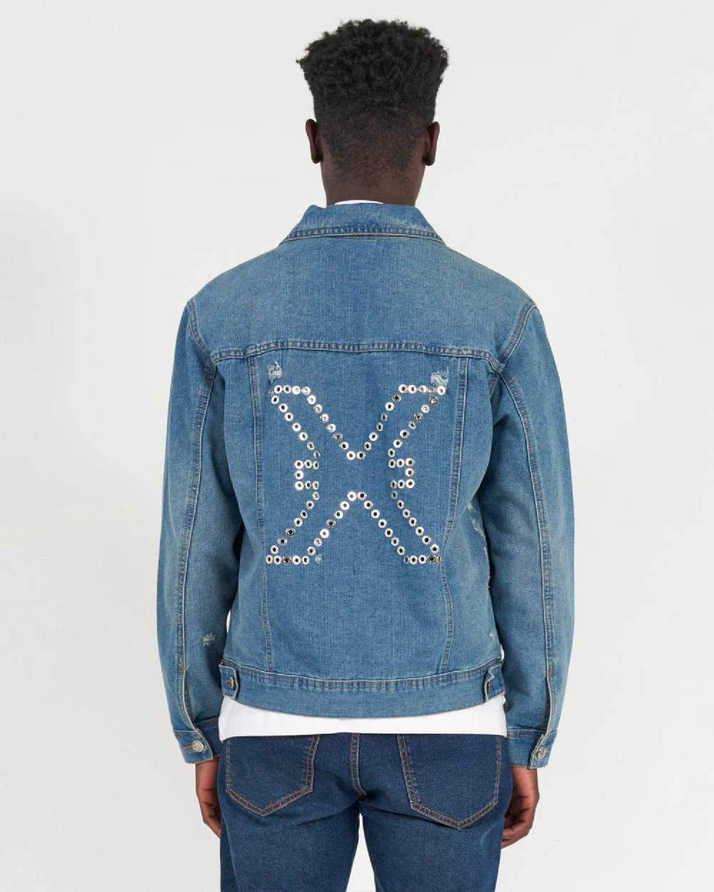John Richmond Giubbino in denim con il logo ricamato sul retro In Linea