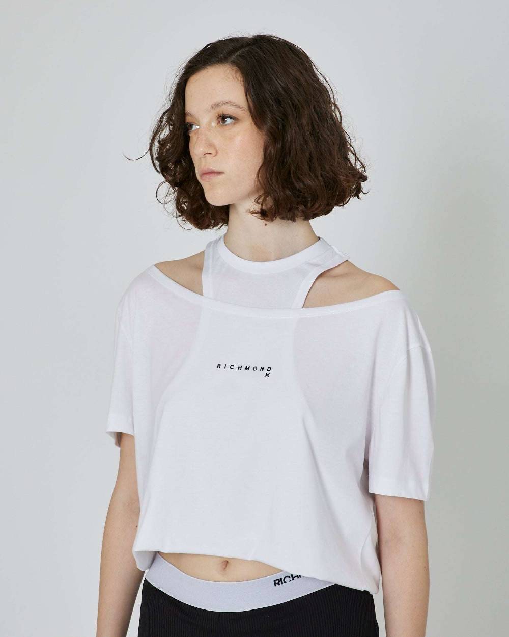 John Richmond T-shirt crop con logo stampato Qualità Garantita