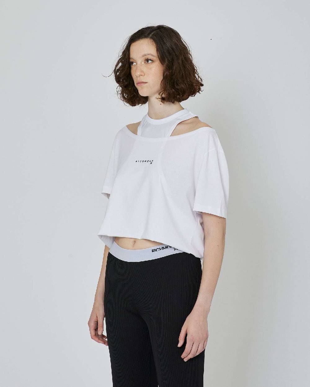 John Richmond T-shirt crop con logo stampato Qualità Garantita