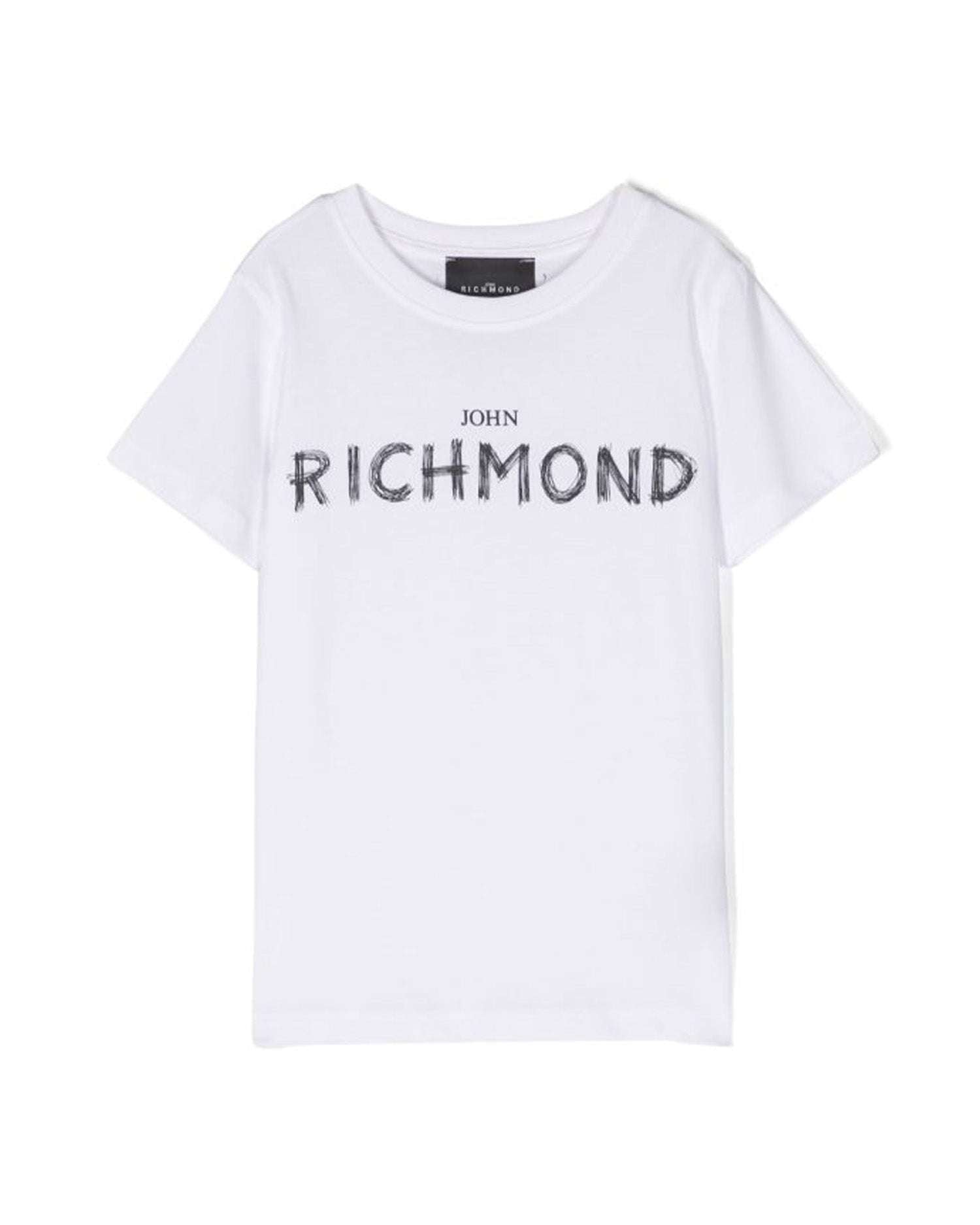 John Richmond kids T-shirt con logo sul davanti In Saldo