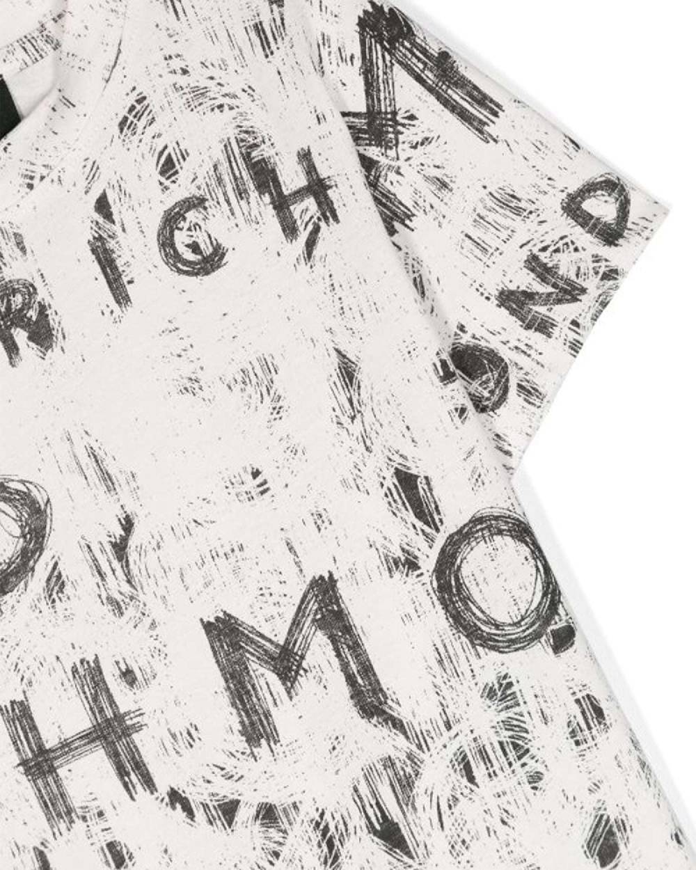 John Richmond kids T-shirt con pattern ton sur ton 2025