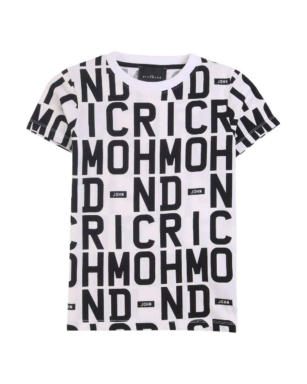 John Richmond kids T-shirt con pattern ton sur ton 2025