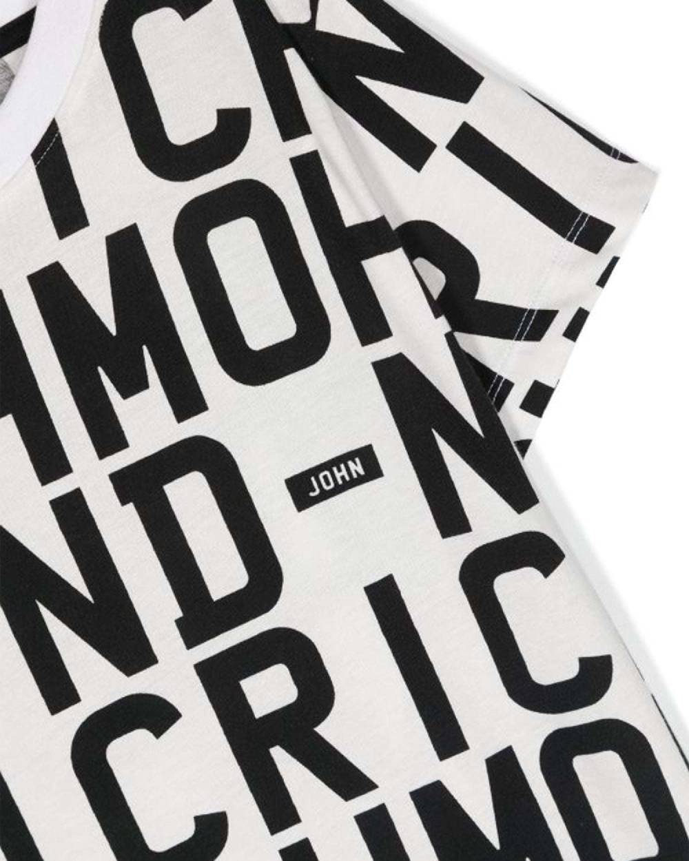 John Richmond kids T-shirt con pattern ton sur ton 2025