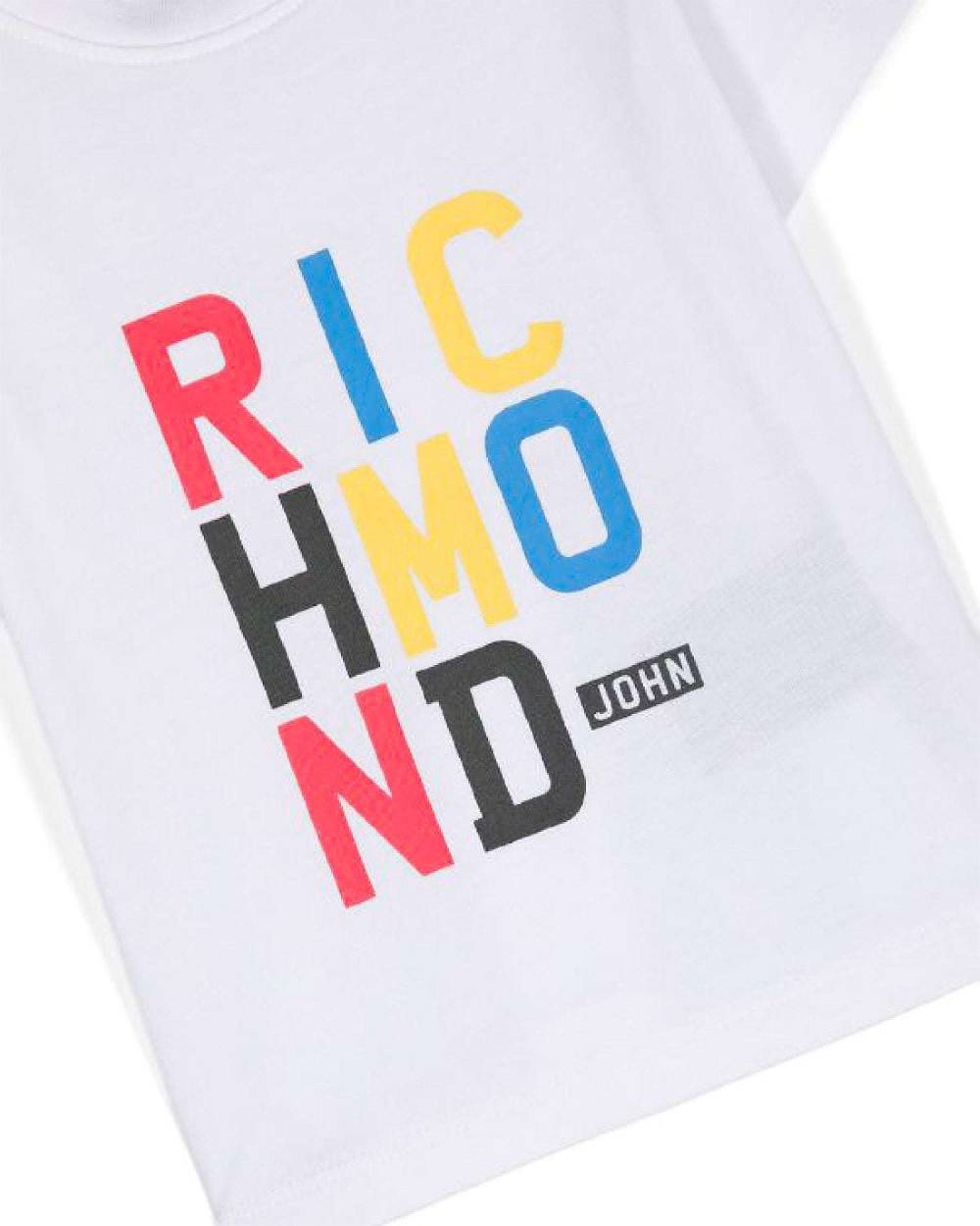 John Richmond kids T-shirt con logo sul davanti 2025