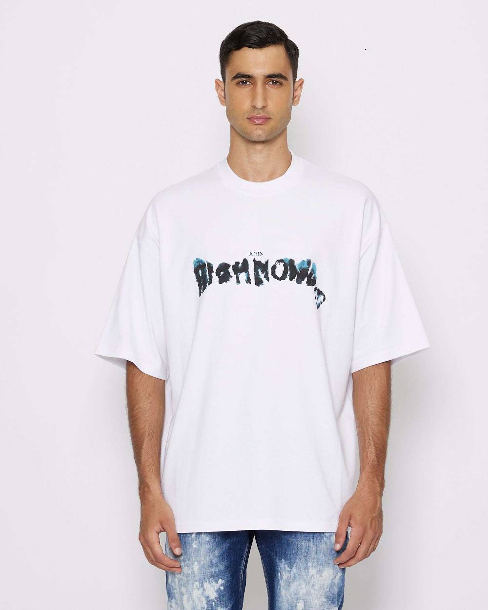 John Richmond T-shirt over con logo sul davanti 2025