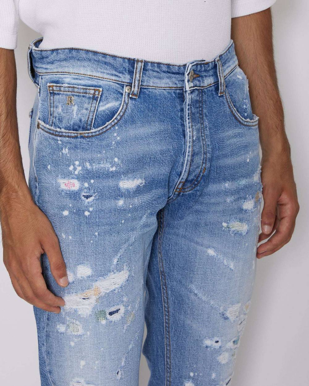 John Richmond Jeans slim con strappi sul davanti Spedizione Gratuita