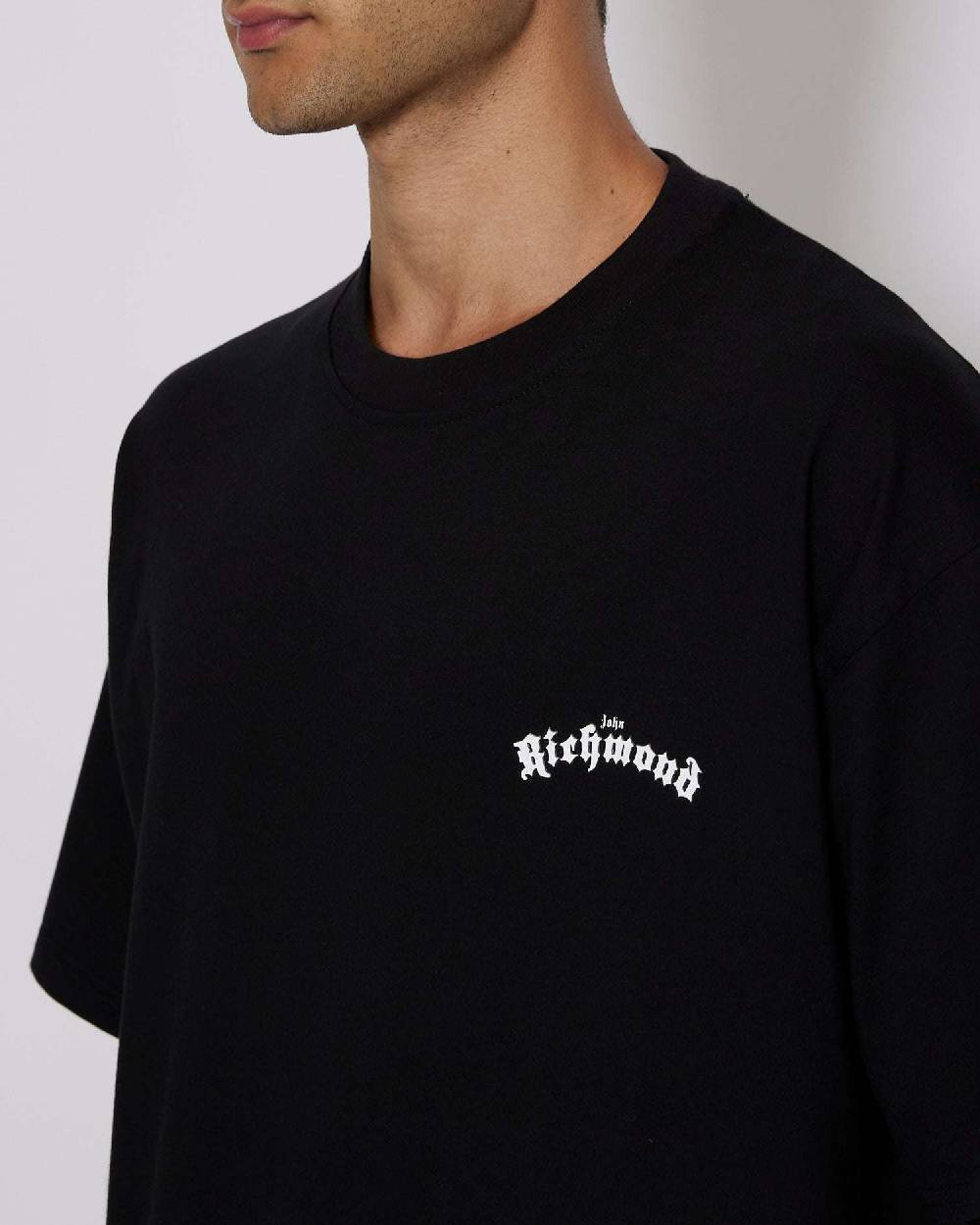 John Richmond T-shirt over con logo sul davanti Promozione Limitata