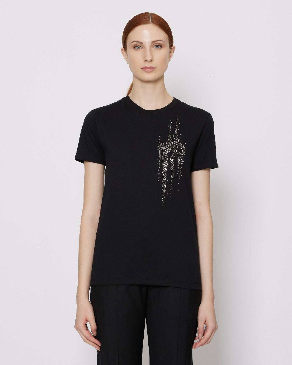 John Richmond T-shirt regolare con logo applicato sul davanti Sottocosto