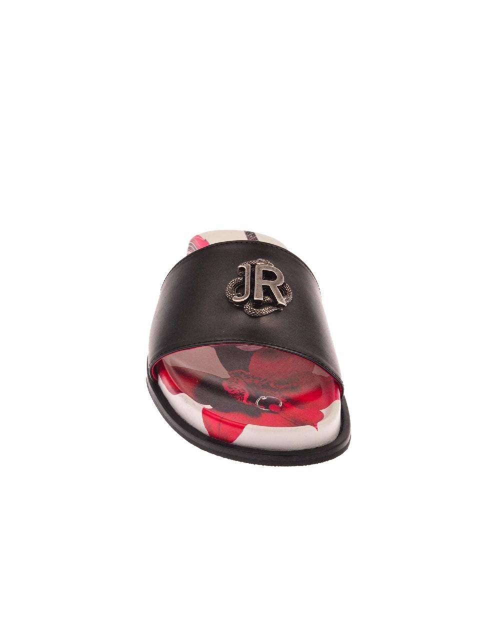 John Richmond Sandalo con fascia larga con logo JR metallico Presa