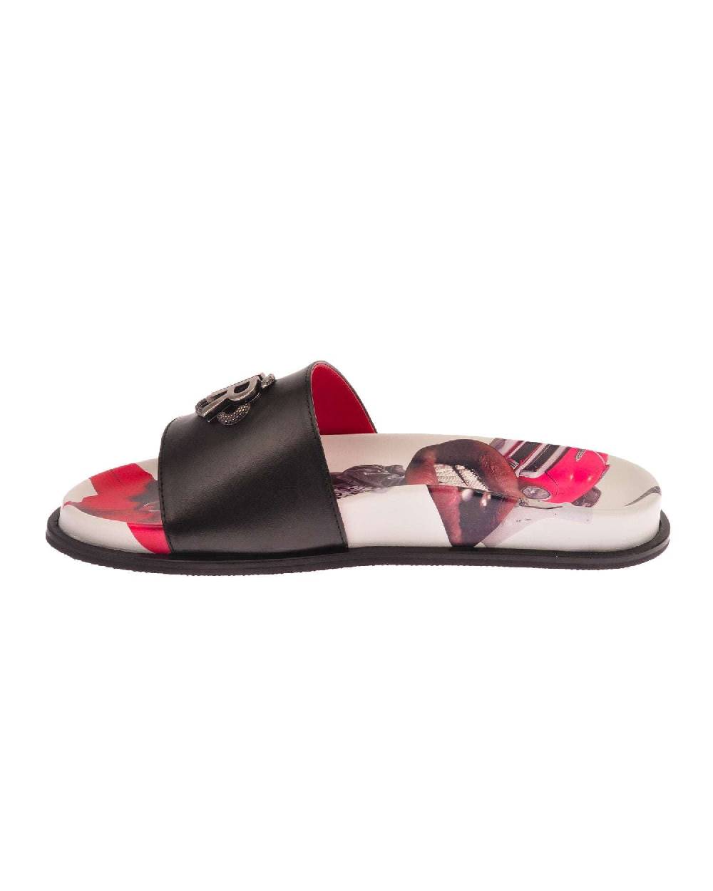 John Richmond Sandalo con fascia larga con logo JR metallico Presa