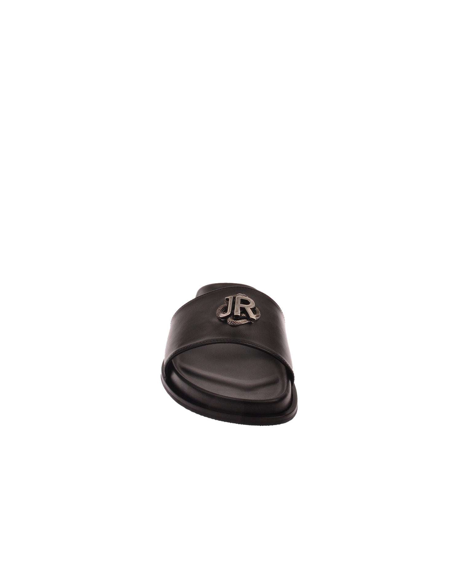 John Richmond Sandalo con fascia larga con logo JR metallico Outlet