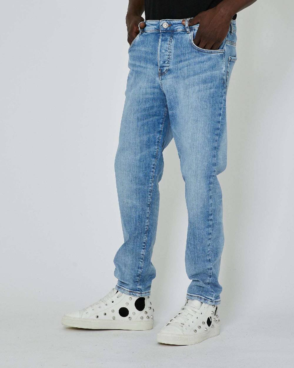 John Richmond Jeans slim lavaggio chiaro Vendita Economica