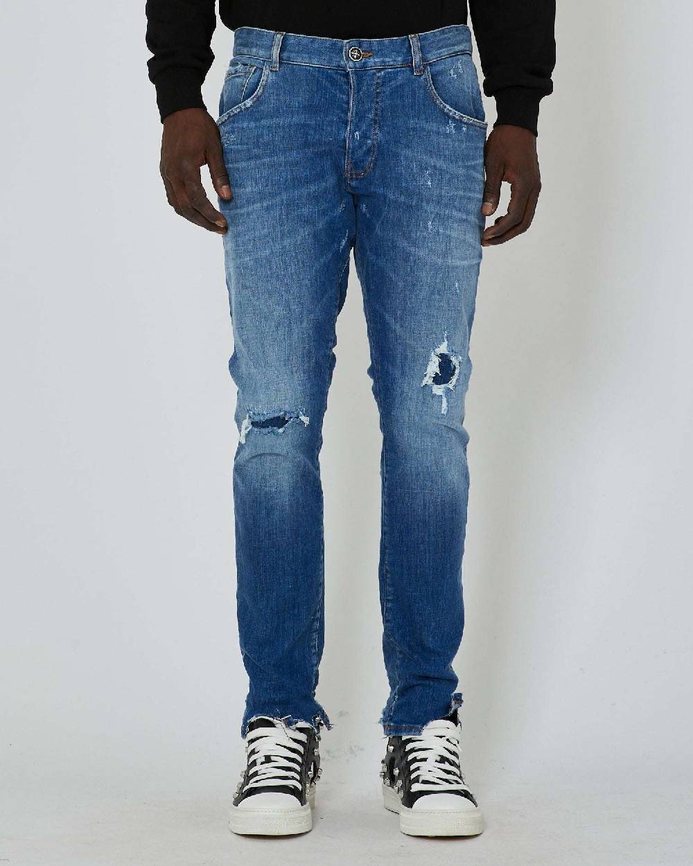John Richmond Jeans slim con strappi sul davanti I Più Venduti