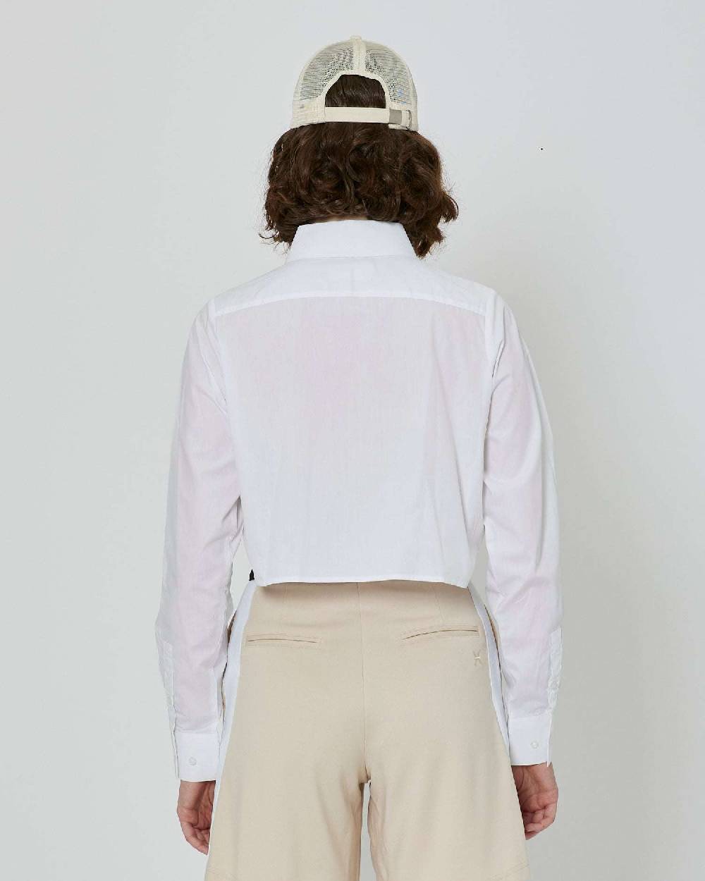 John Richmond Camicia crop con tasca sul davanti e logo ricamato Italy