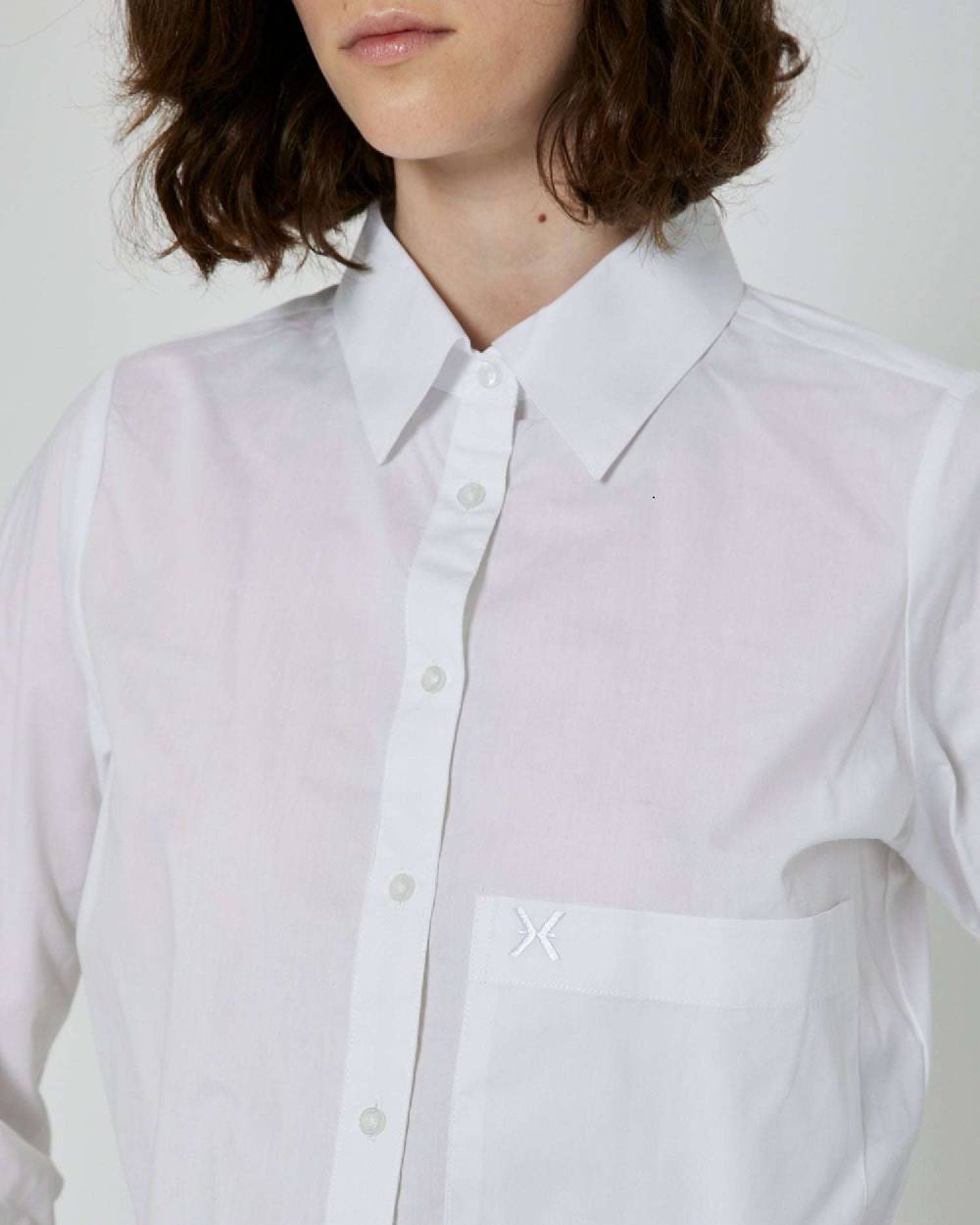 John Richmond Camicia crop con tasca sul davanti e logo ricamato Italy