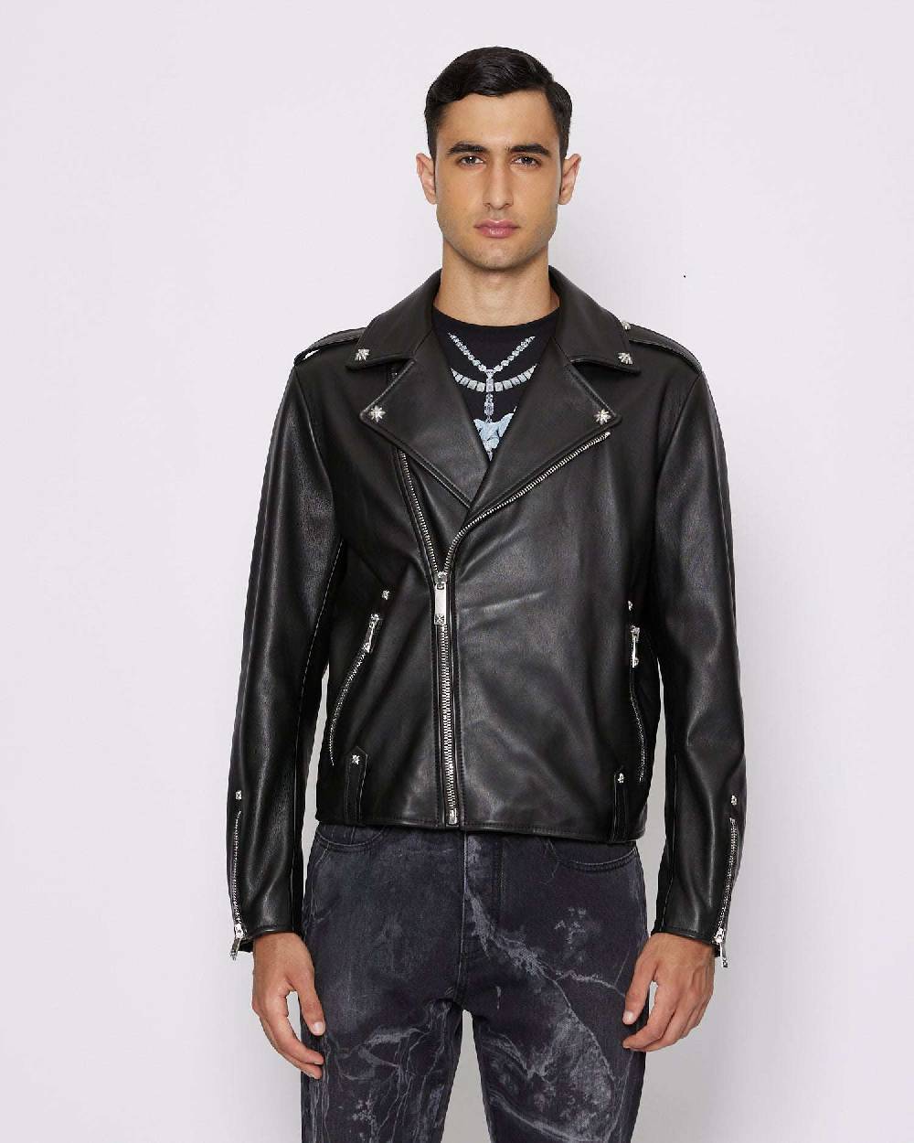 John Richmond Bomber genderless in 100% pelle Economico