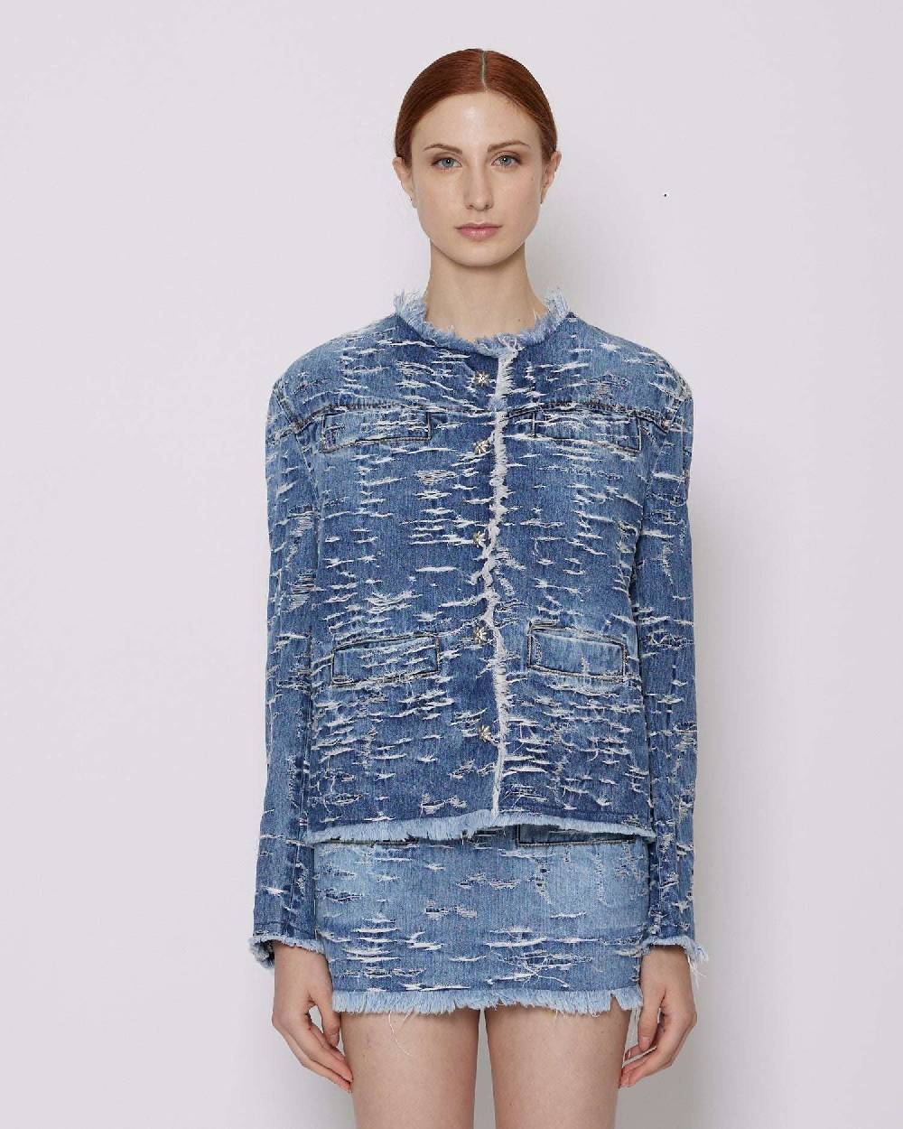 John Richmond Giacca in denim con pattern effetto used Online