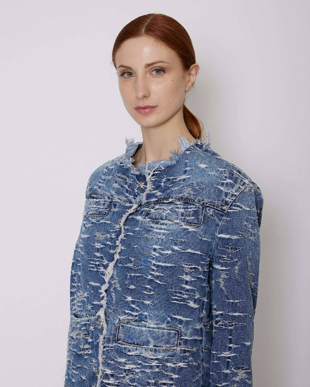 John Richmond Giacca in denim con pattern effetto used Online