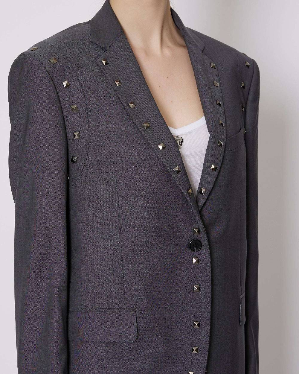 John Richmond Blazer monopetto con applicazioni metalliche In Vendita