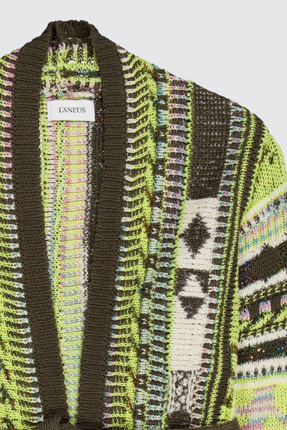 Laneus Laneus military green icon jacquard cardigan Ritorno libero