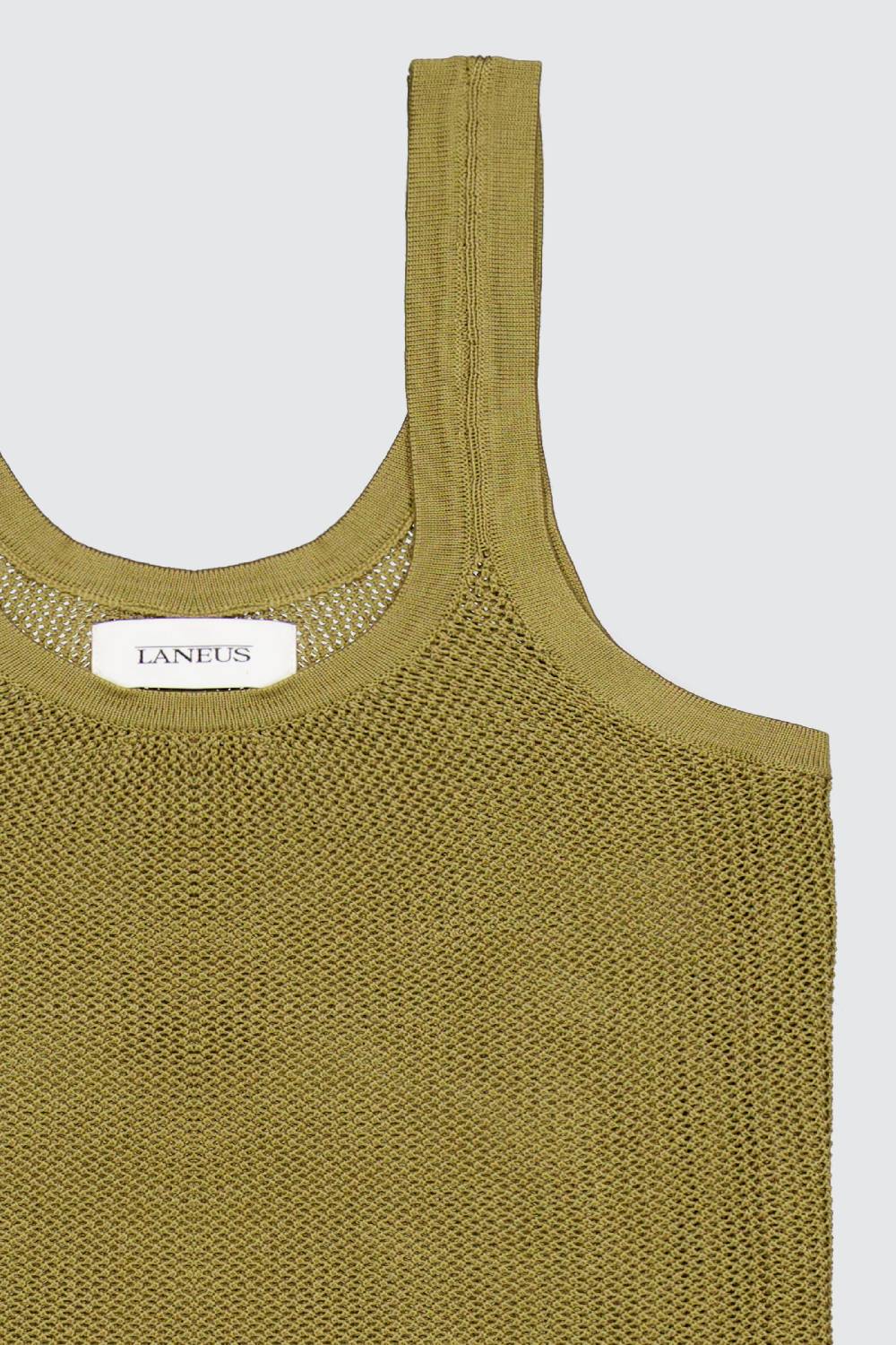 Laneus Laneus canotta military green in mesh slim fit Acquista Ora