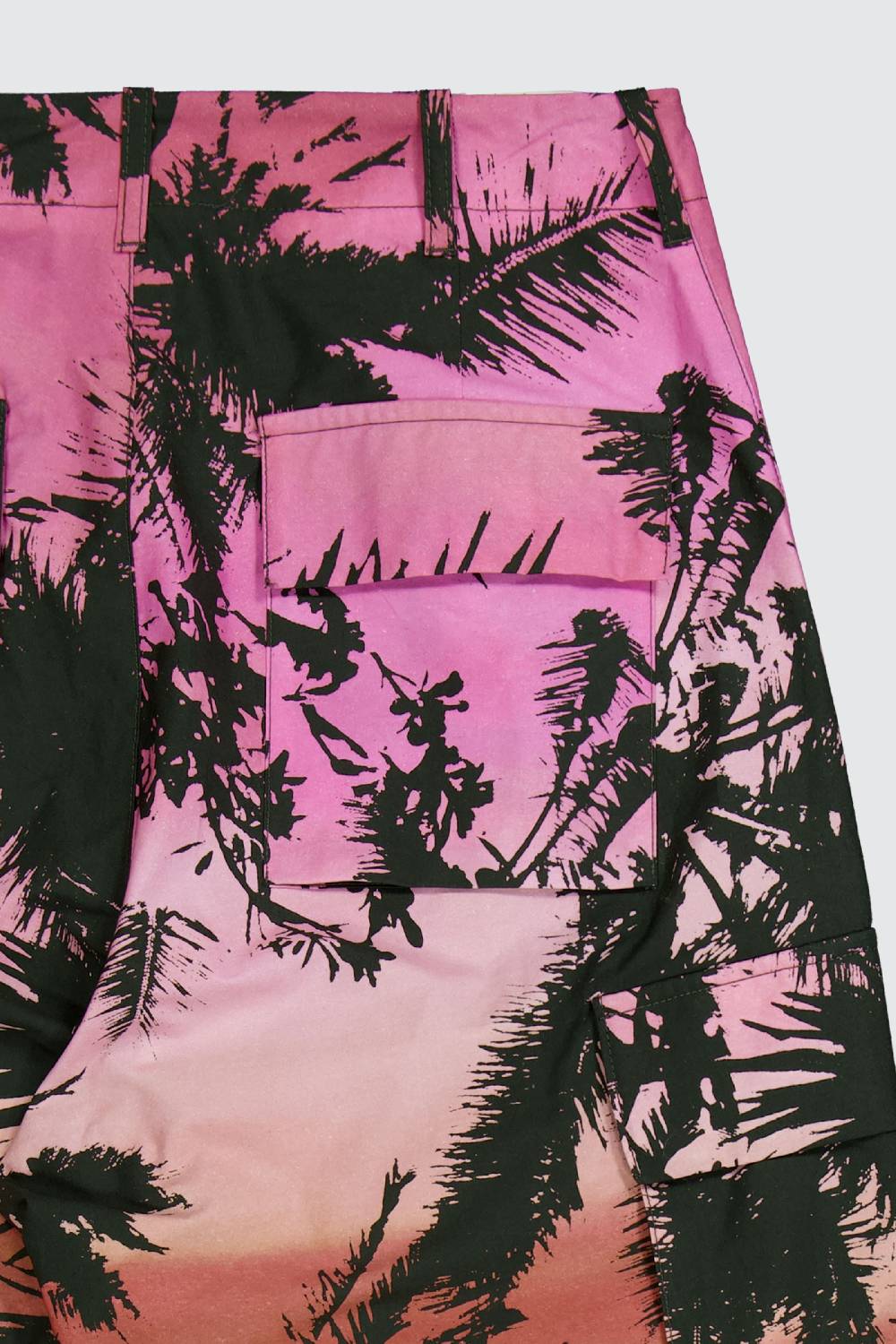 Laneus Laneus pantaloni multitasche palm print allover Novità