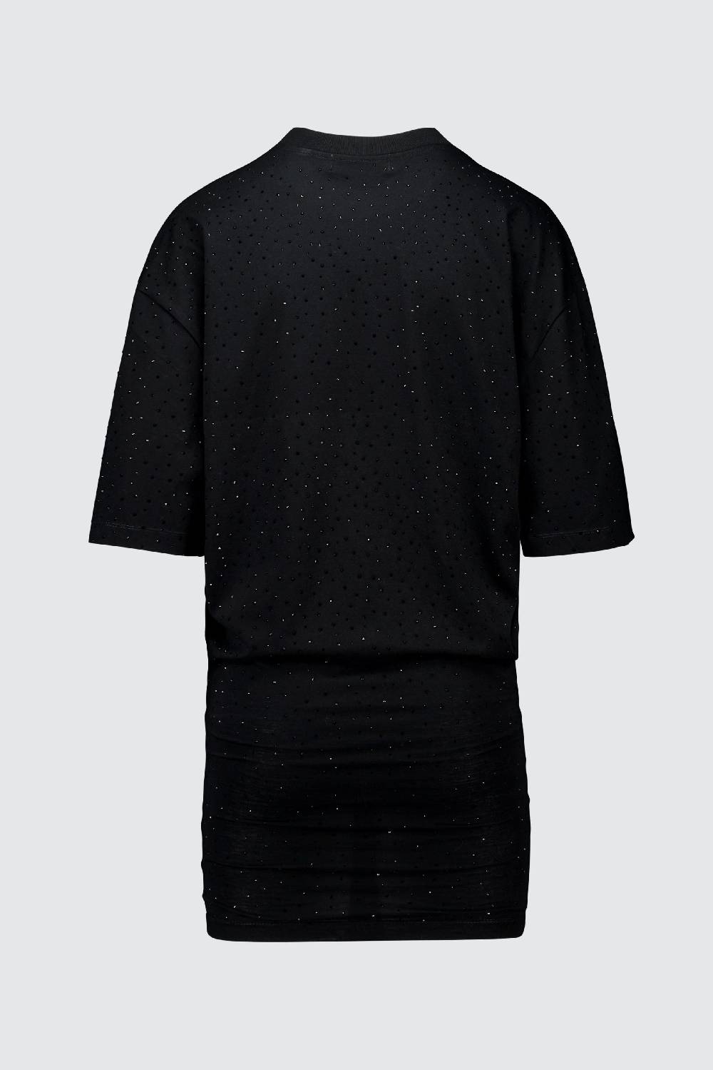 Laneus Laneus mini abito drappeggiato black con strass In Vendita
