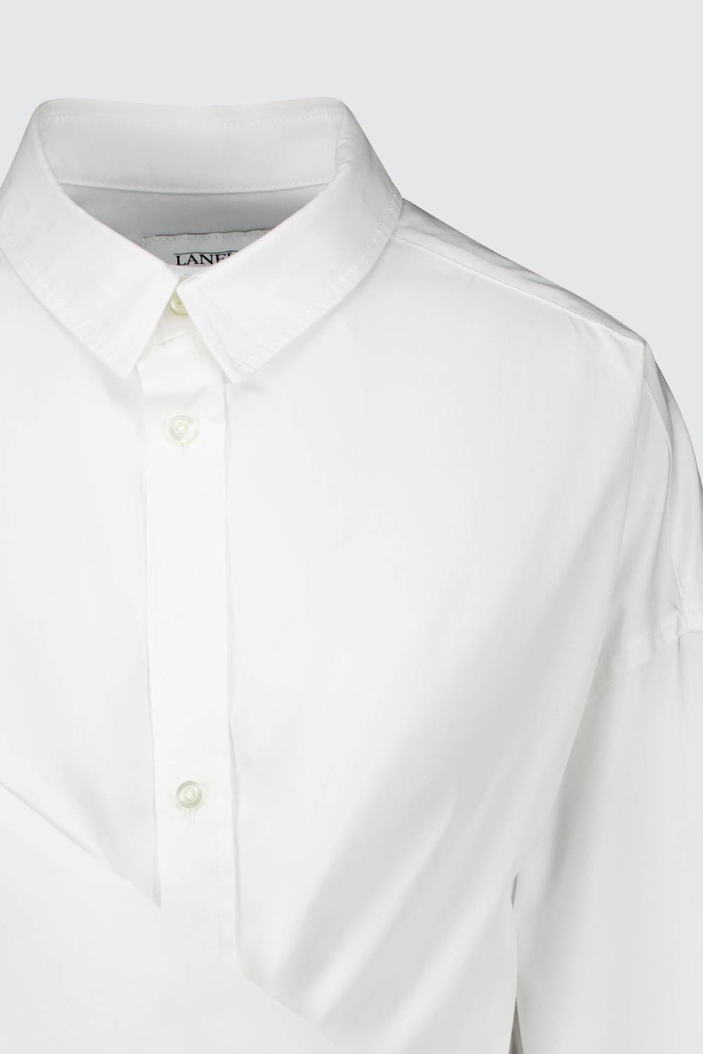 Laneus Laneus mini abito white shirt con taglio asimmetrico Saldi