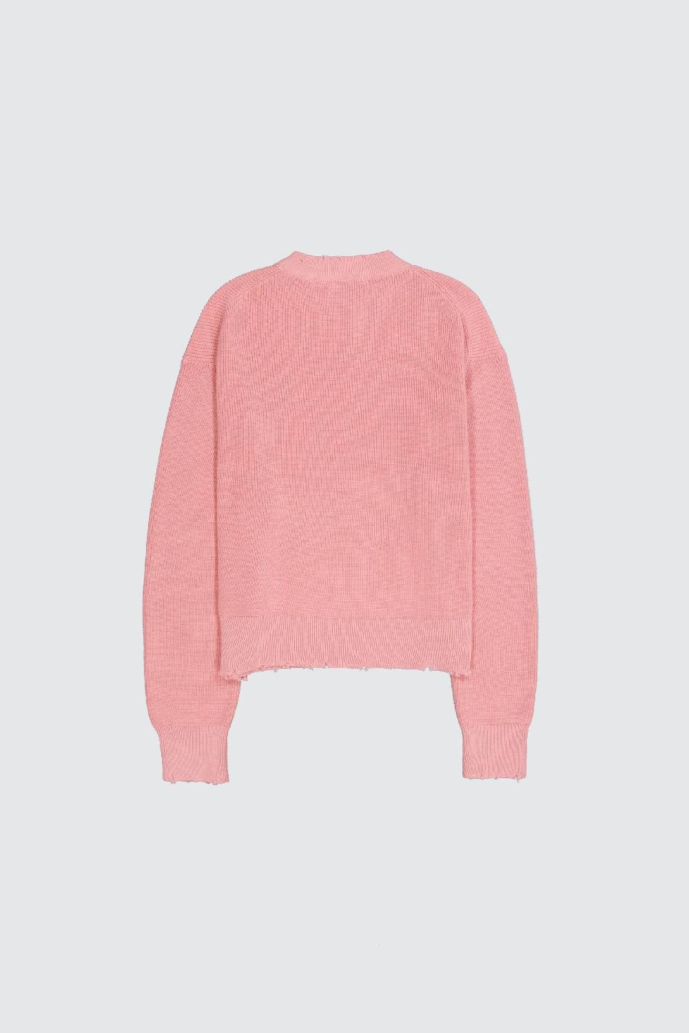 Laneus Laneus maglione pink cropped effetto destroyed Esporta salva