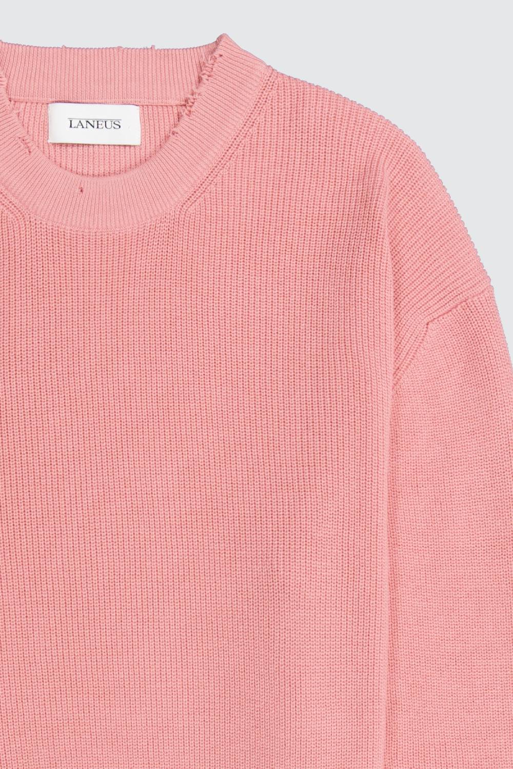 Laneus Laneus maglione pink cropped effetto destroyed Esporta salva